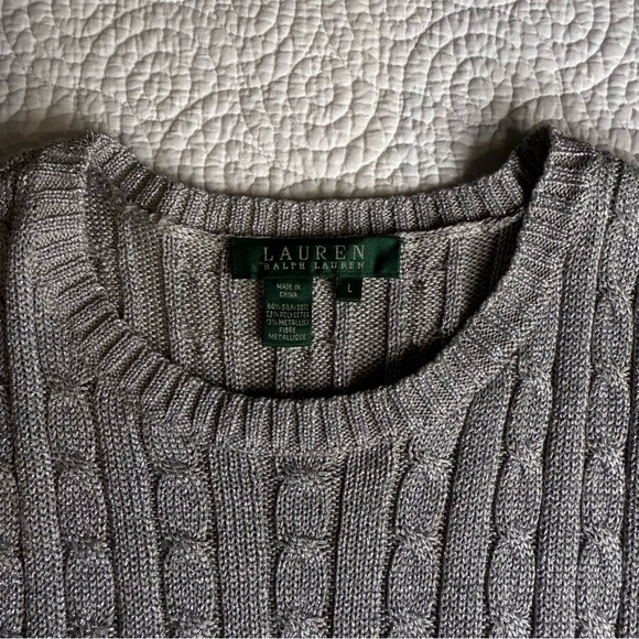 Ralph Lauren Metallic Knit Sweater Silk size Large - Picture 10 of 16